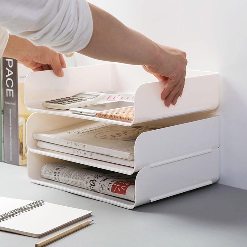 Paper Filing Stackable 3 pce Office Stackable Paper Filing Rack – Little Home Hacks